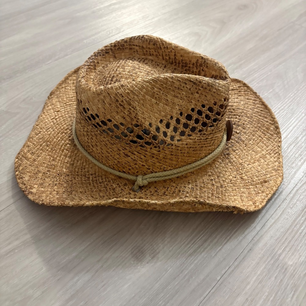 Cov-Ver Your World Straw Cowboy Hat Natural Fiber Western Sun Hat F1009-1 S/M - Picture 4 of 16